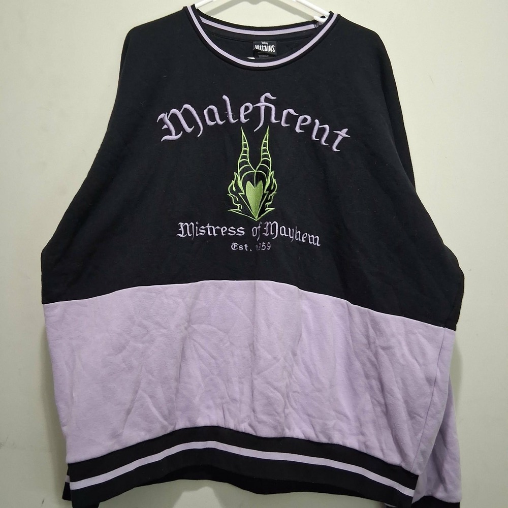 Disney Villains Maleficent Mistress of Mayhem Colorblock Sweatshirt Black 2X